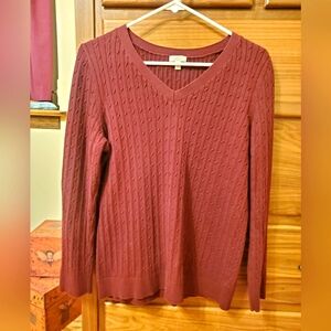 Talbots 1X cranberry colored sweater